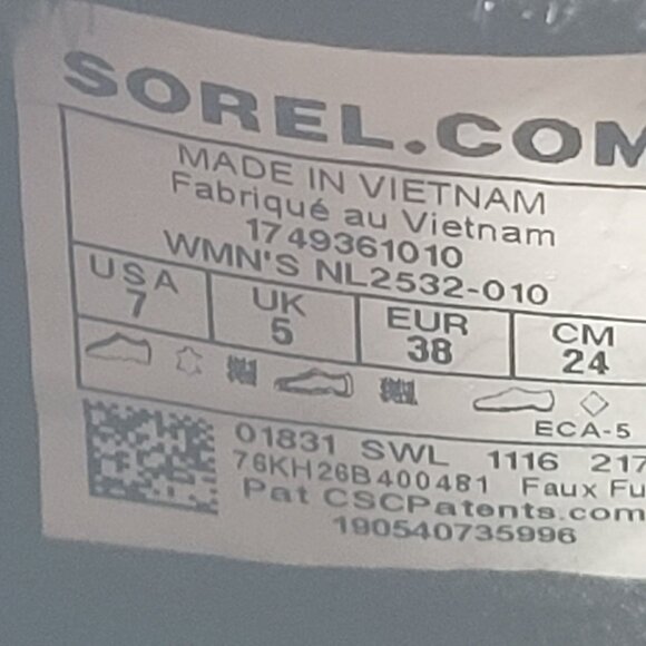 Sorel Tivoli III Women's Black Suede Leather Winter Boots NL2532-010 US Size 7 - Picture 11 of 11